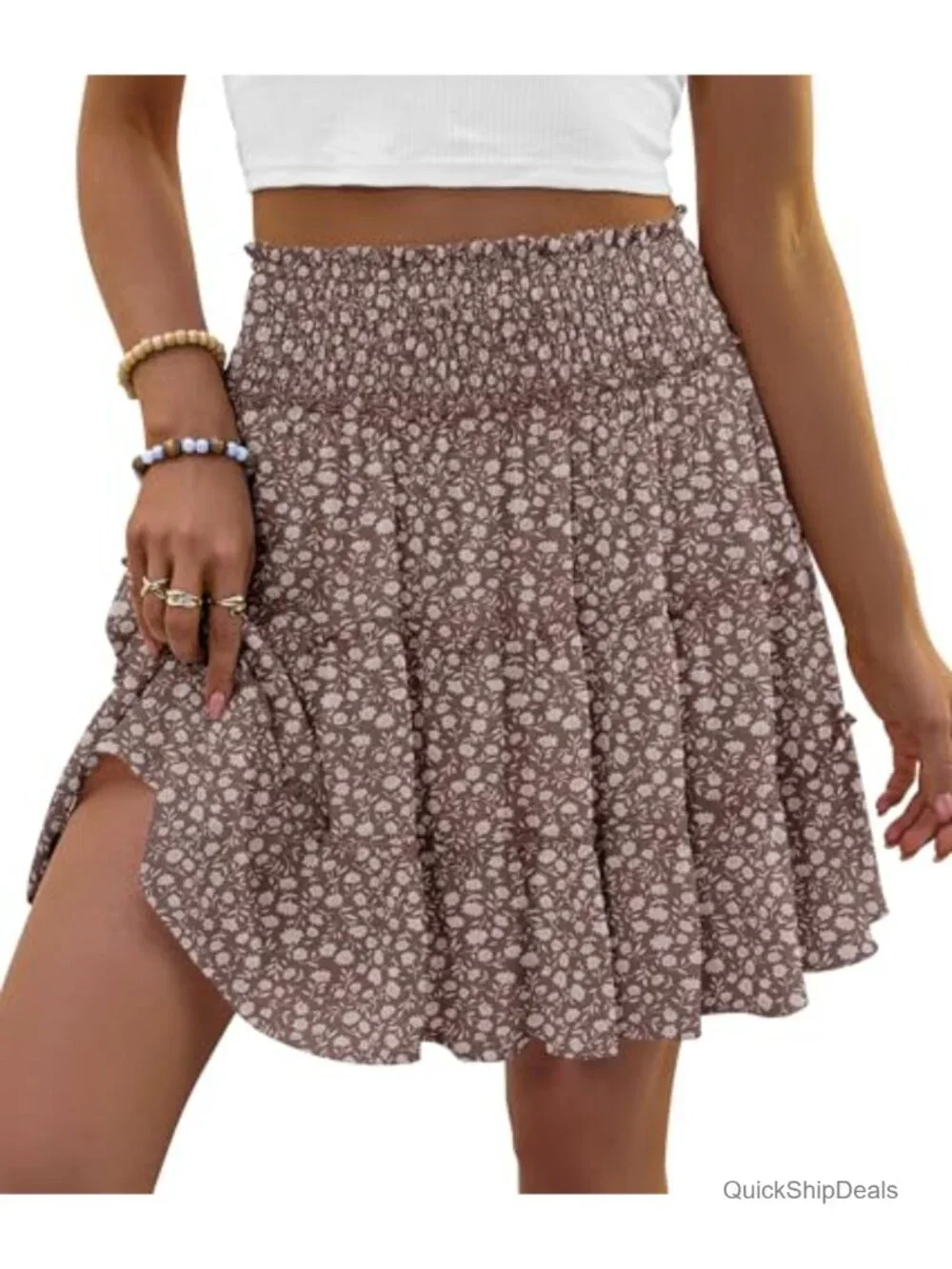 High Waist Ruffle Skorts Mini Skirt with Built-in Shorts for Women